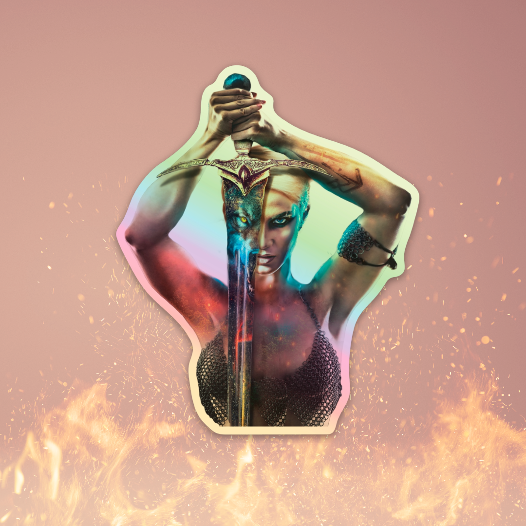 Holografisk klistermærke - Warrior (Mellem Verdener)