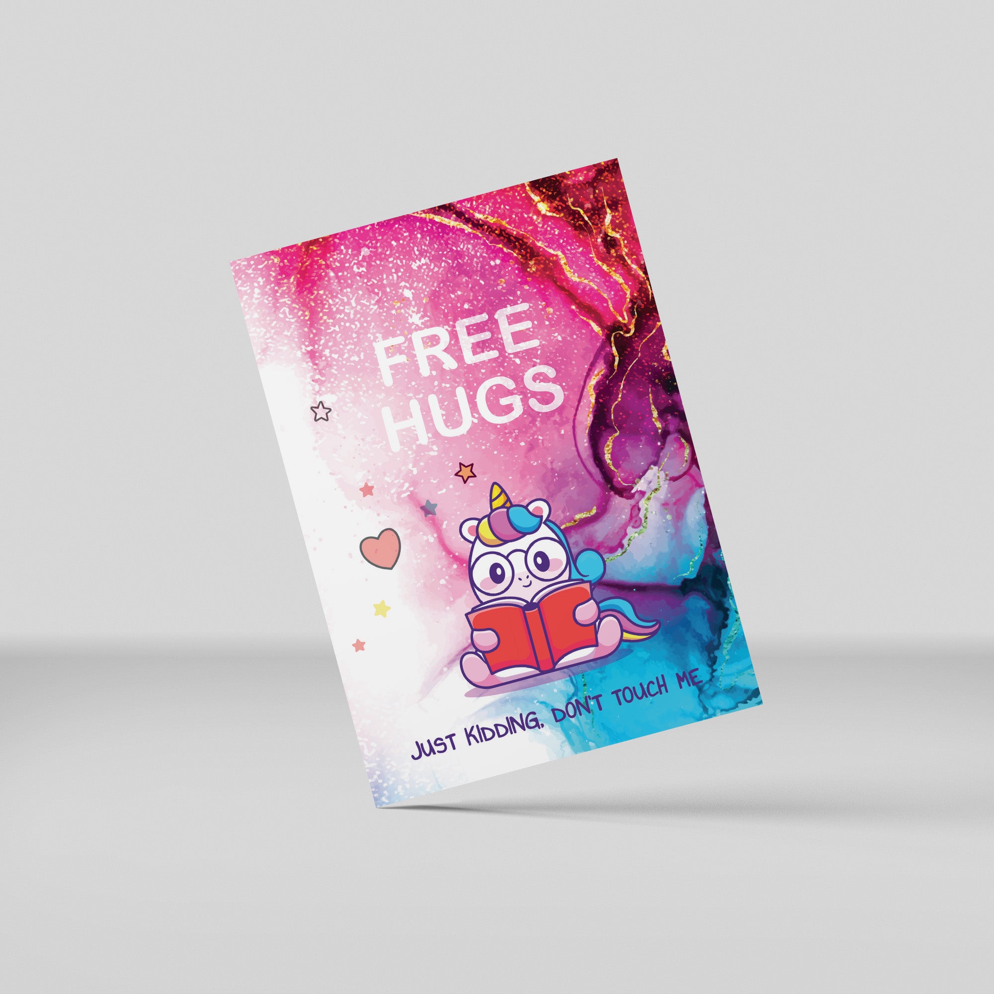 Postkort - Free hugs. Just kidding, don't touch me