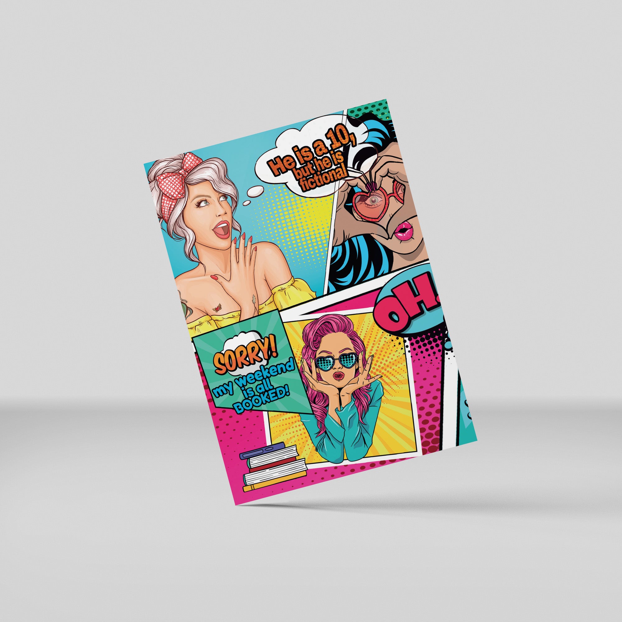 Postkort - He's a 10, but he is fictional (Popart)