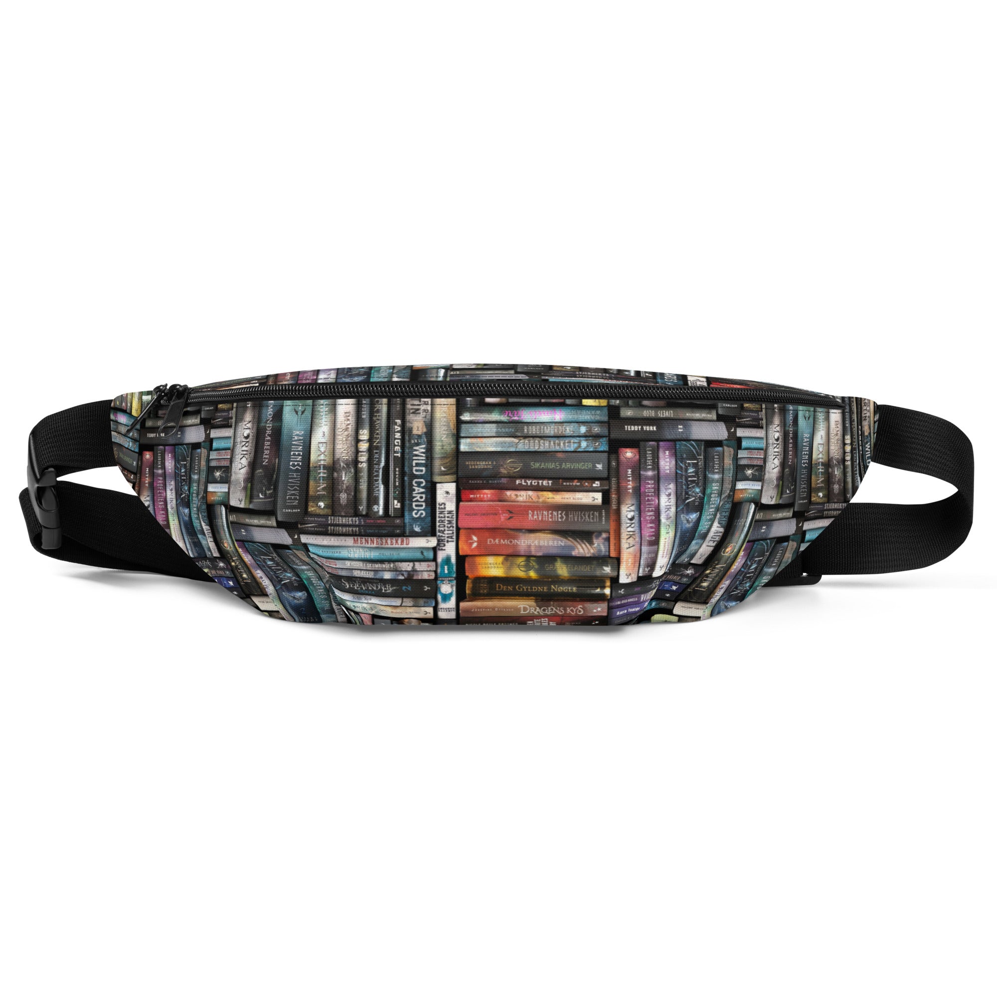 fanny pack med print bøger overlapp