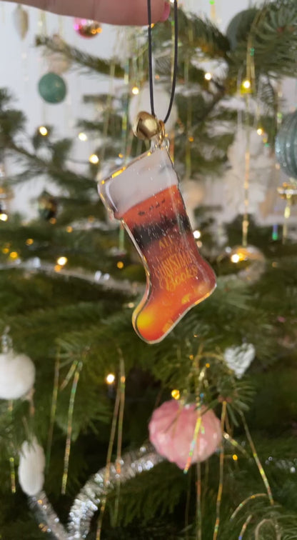 Julepynt med bøger - Golden Stocking (All I want for Christmas is Books)