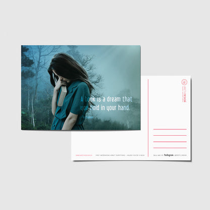 Postkort - A book is a dream that you hold in your hand