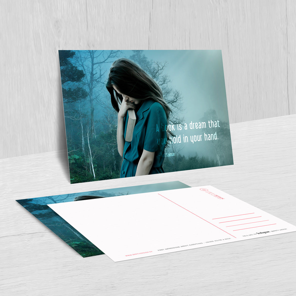 Postkort - A book is a dream that you hold in your hand