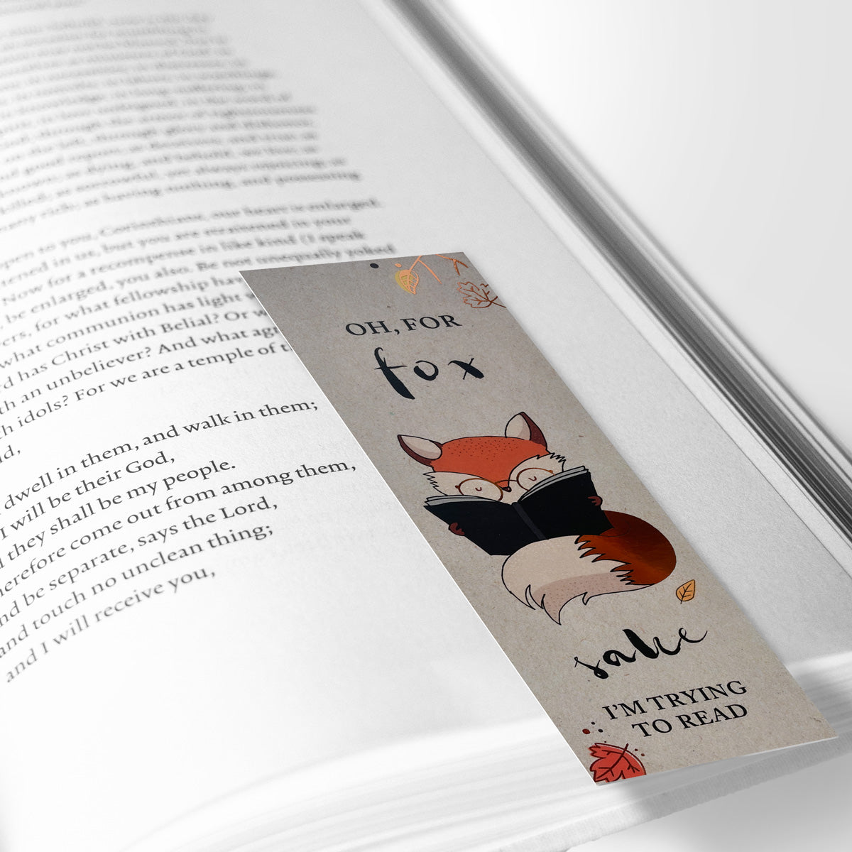 Folie bogmærke - 'For Fox Sake'