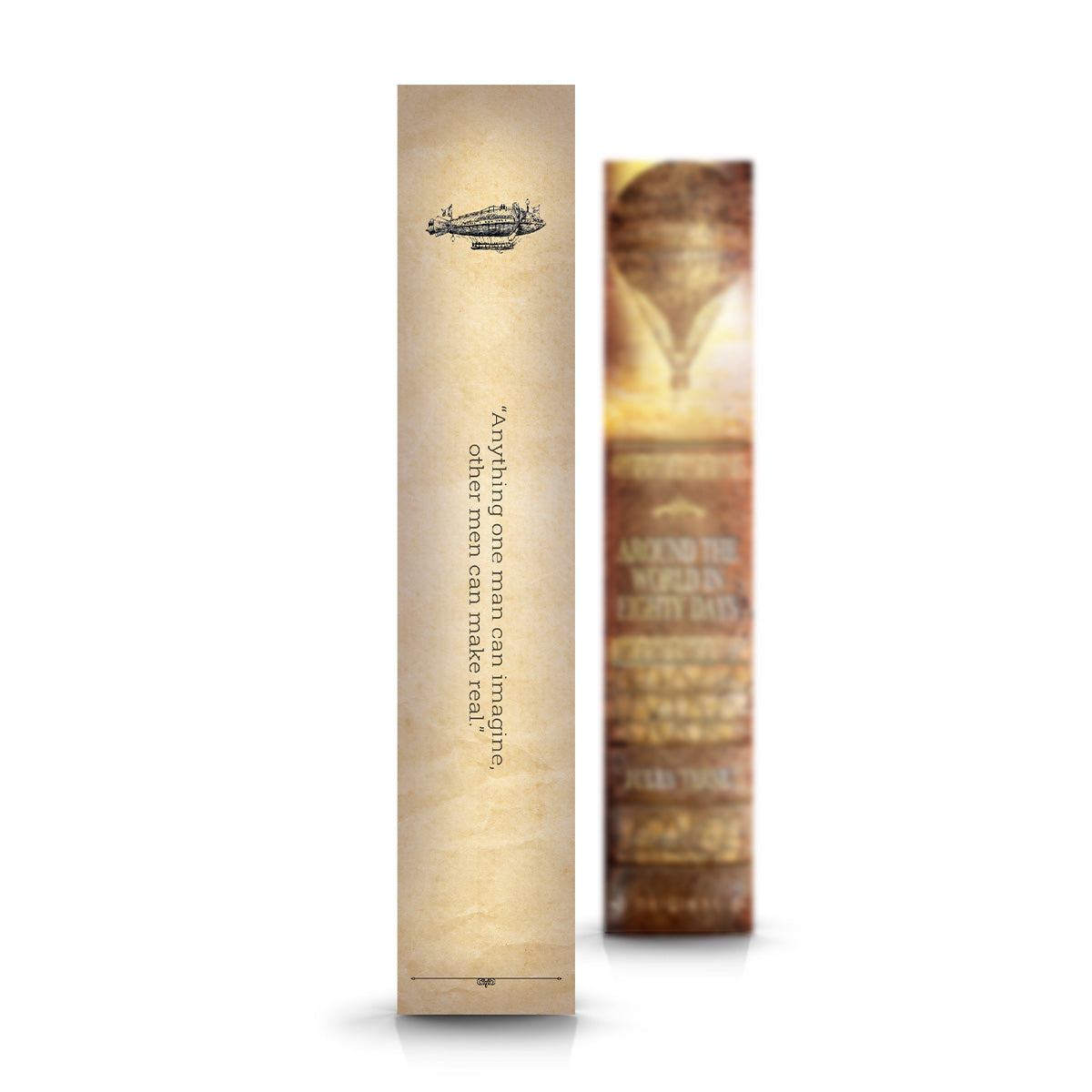 Bogmærke - Bookspines 'Around the World in Eighty Days'