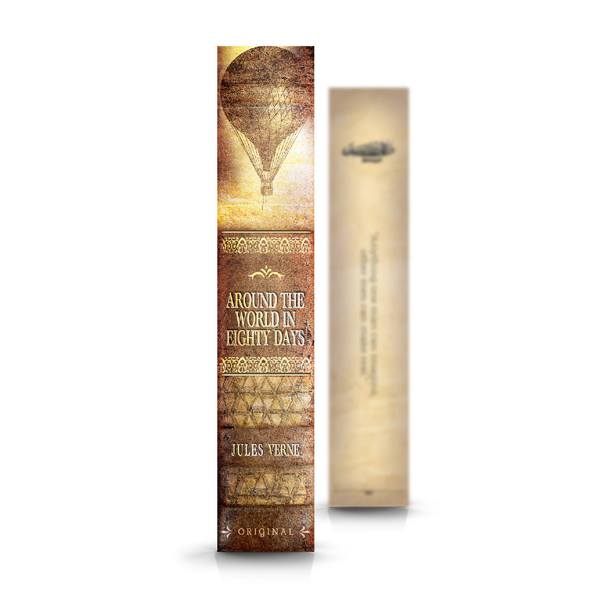 Bogmærke - Bookspines 'Around the World in Eighty Days'
