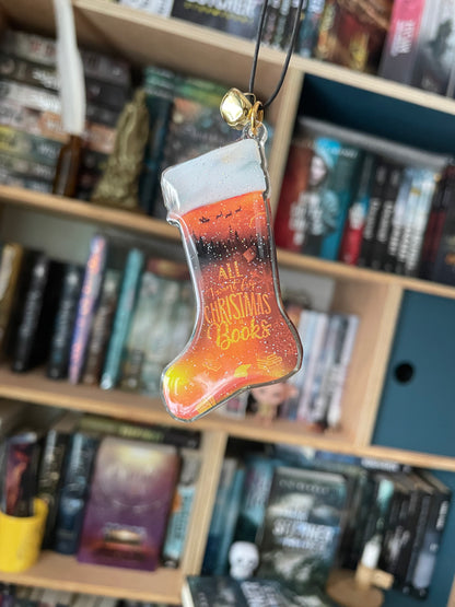 Julepynt med bøger - Golden Stocking (All I want for Christmas is Books)