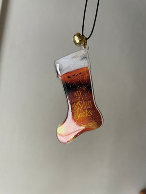 Julepynt med bøger - Golden Stocking (All I want for Christmas is Books)