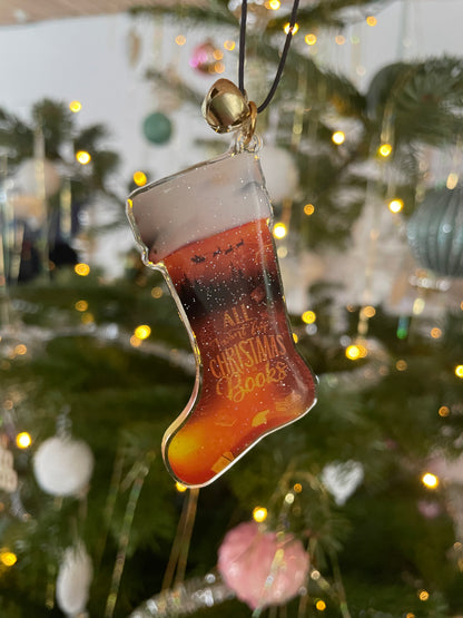 Julepynt med bøger - Golden Stocking (All I want for Christmas is Books)