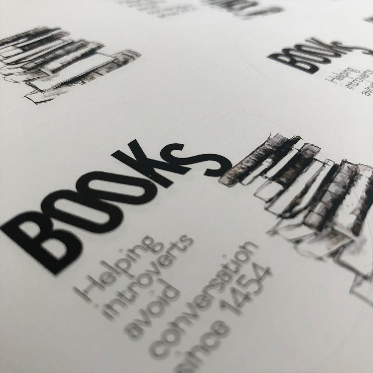 Klistermærke - Books, helping introverts