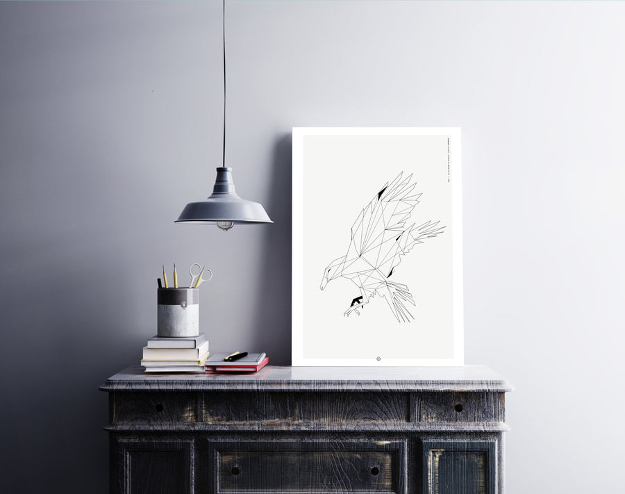 PLAKAT - Geometrisk Ravn (Vølve)