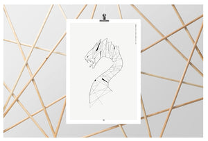 PLAKAT - Geometrisk Midgårdsorm (Jormungand)