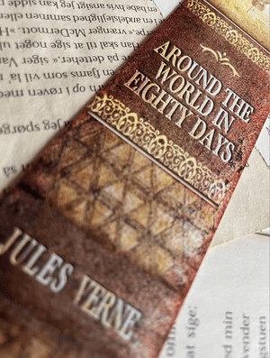 Bogmærke - Bookspines 'Around the World in Eighty Days'