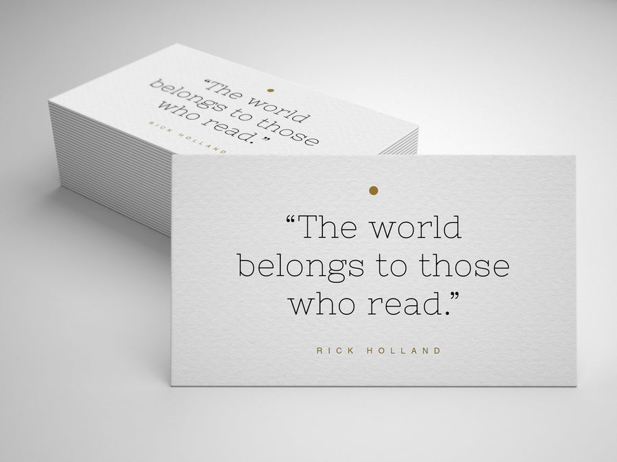 Citat-kort: 'The world belongs to those who read'