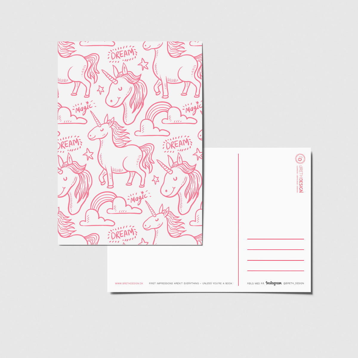 Postkort - Because, unicorns