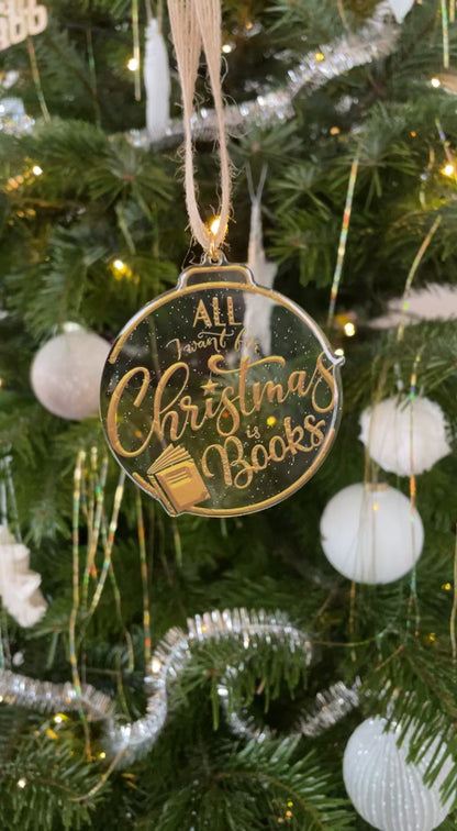 Julepynt med bøger - All I want for Christmas is Books julekugle
