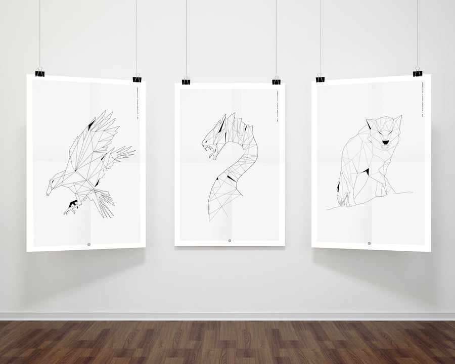 PLAKAT - Geometrisk Ravn (Vølve)